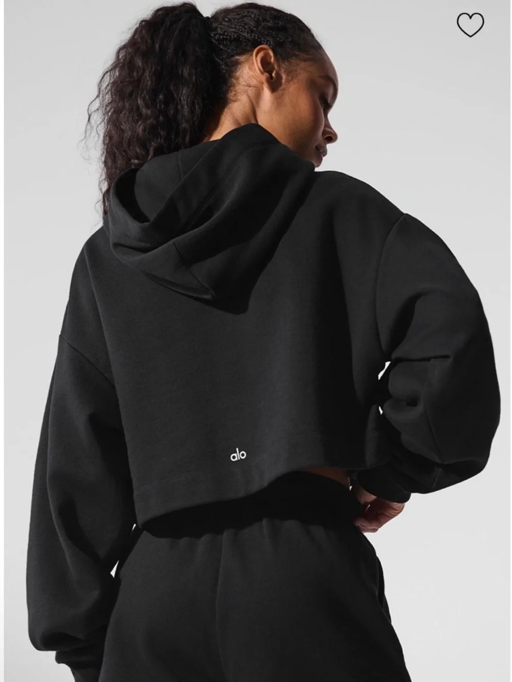 ALO Bae Cropped Hoodie (Navy)